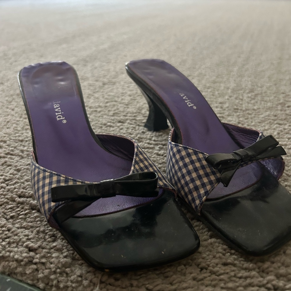Women's Black and Purple Heels